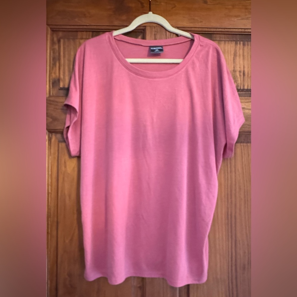 32 Degrees Ladies Short Sleeve Relaxed Fit Ribbed Top Shirt Pink Size X-LargeEUC